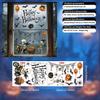 Watercolor Halloween static window sticker Skull ghost pumpkin bat Halloween party window decoration static