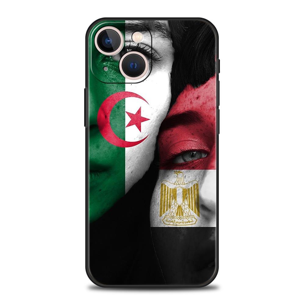 

Algeria Flag Luxury Phone Case For iPhone 17 Air 16 Plus 13 15 14 12 11 Pro MAX 7 8 SE Soft TPU Black Cover iPhone 14 Pro