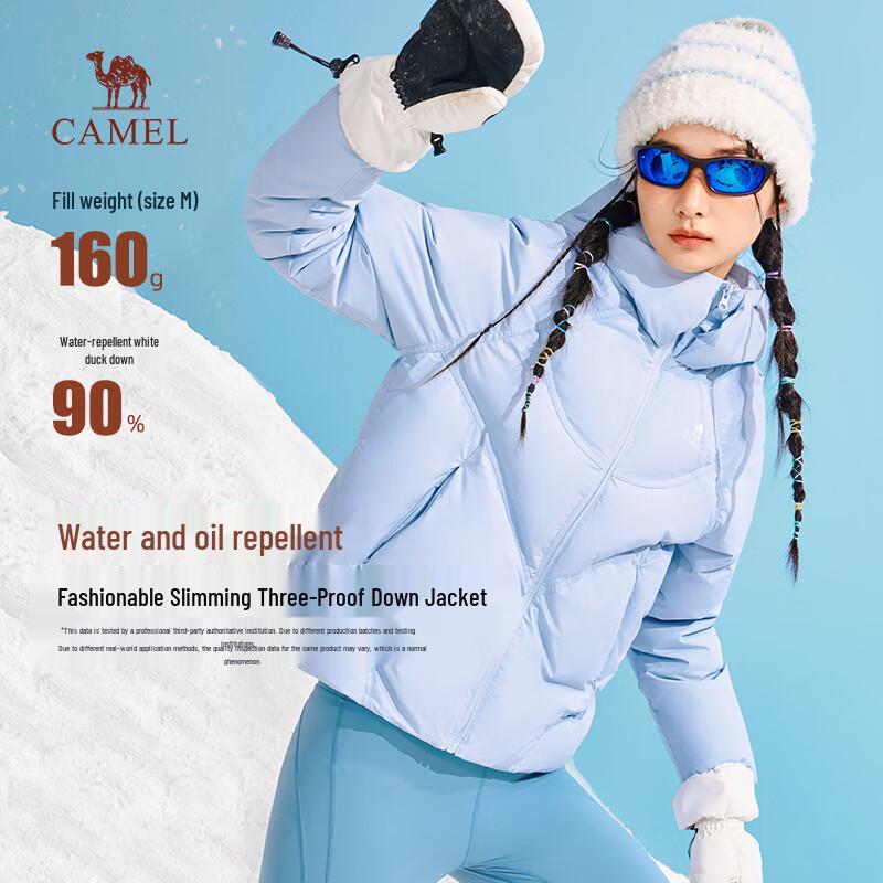 CAMEL Women s Winter Hooded Puffer Down Jacket M25CAU7057 XS