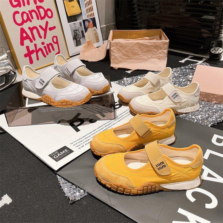 Not tired feet thick soles Velcro Mary Jane shoes women's versatile round head casual shoes one pedal retro sports shoes