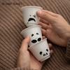 1 Pc Chinese Ceramic Tea Cup Handmade Panda White Porcelain Pattern Tea Bowl Teacup Personal Teaware Travel Master Cup 40ml
