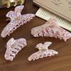 PVC Pink Plaid Hair Claw Acrylic Cloud Shark Clip Creative Checkered Hair Clip  Hair Accessories