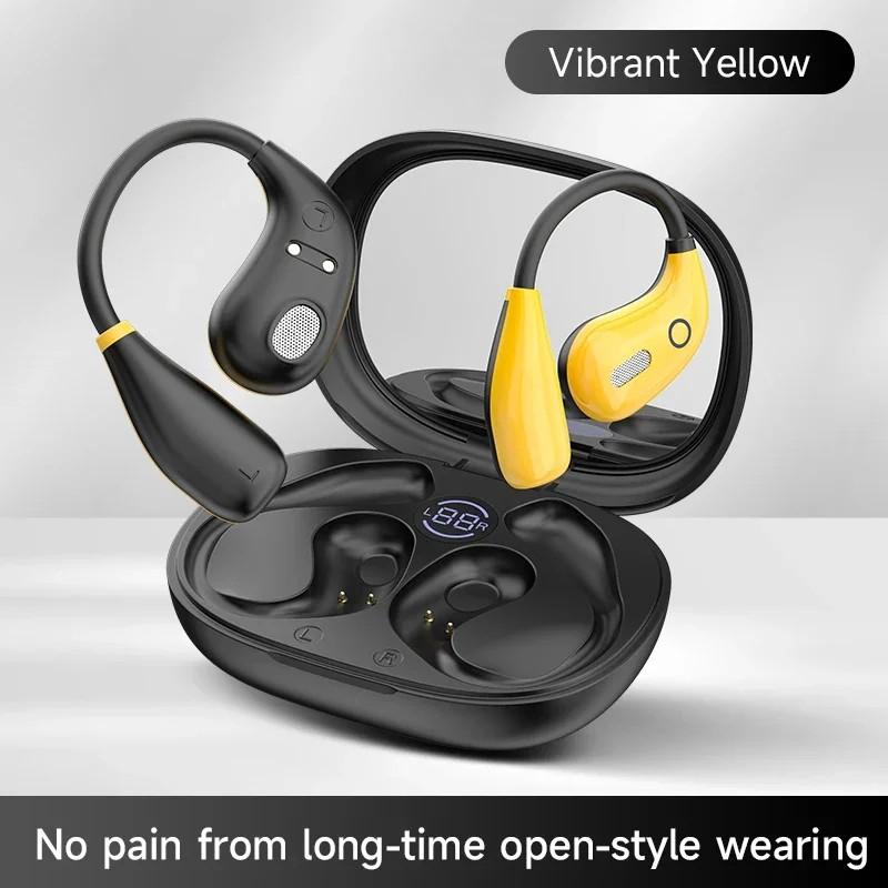 Wireless Touch Ear-Hook Earphones Painless Wear HiFi Stereo Music With HD Microphones Digital Display Noise Cancel
