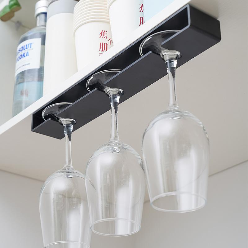 Living Room Kitchen Punch-free Goblet Wine Glass Hanging Rack Upside Down Drain Household Red Wine Glass Hanging Rack