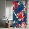 1Pc Floral Watercolor Pattern Shower Curtain Bathroom Decoration Polyester Fabric Contains 12 Hooks 70. 8X70. 8 Inch