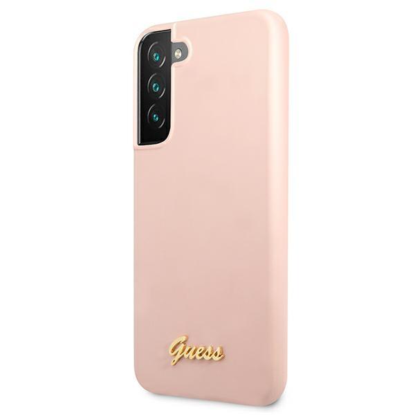 Guess Guhcs22Mlslmgpp S22+ S906Różowy/Pink Hardcase Silikonowy Skrypt Metalowe Logo