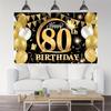 Glücklicher 80. Geburtstag Kulisse Gold 80 Jahre Alt Dekoration Achtzigster Geburtstag Party Schwarz Gold Vinyl Hintergrund Poster Foto Dekoration