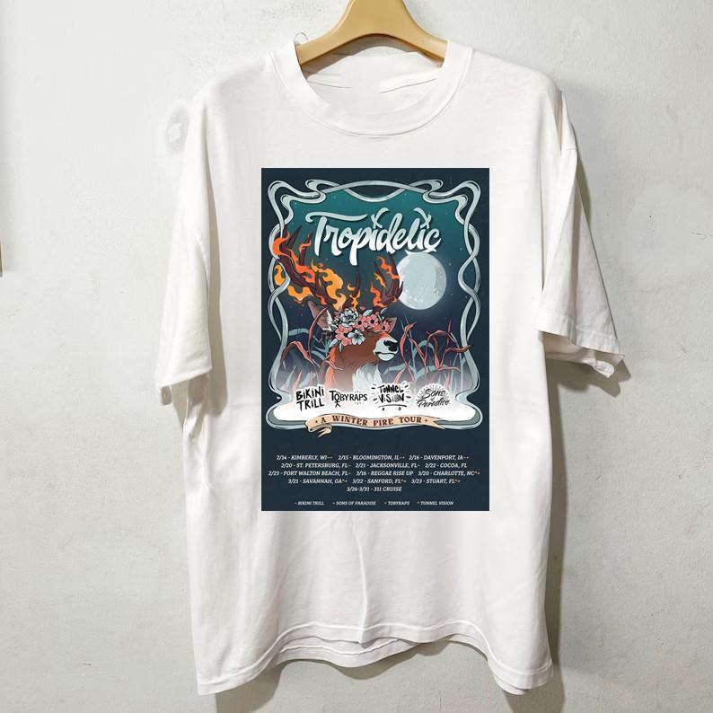 HOT NEW 2025 Tropidelic BAND Poster Tour White T-shirt Unisex All Sizes XA1035