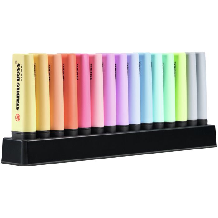 Set De Bureau X 15 STABILO BOSS ORIGINAL Pastel - Carton De 5 Pièces