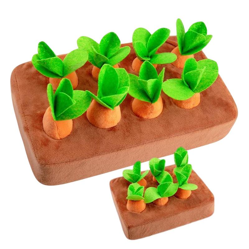 Carrots Enrichment Dog Puzzle Toys Hide and Seek Carrot Farm Dog Toys Carrot Patch Dog Snuffle Toy for Puppy Large Dogs