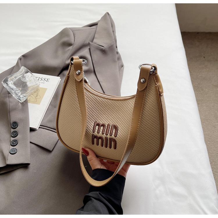 

Customized crescent bag 2025 Korean version niche design new versatile shoulder handbag underarm bag trendy messenger bag хакі