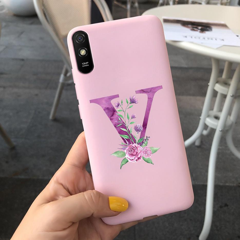 For Xiaomi Redmi 9A Case Silicone Soft TPU Back Phone Protector Shell For Xioami Redmi 9AT 9 A Redmi9A T Cute Letters Cover Bags