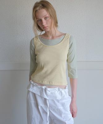 TARVERT More Boat Neck Ribbed T-Shirt - Mint