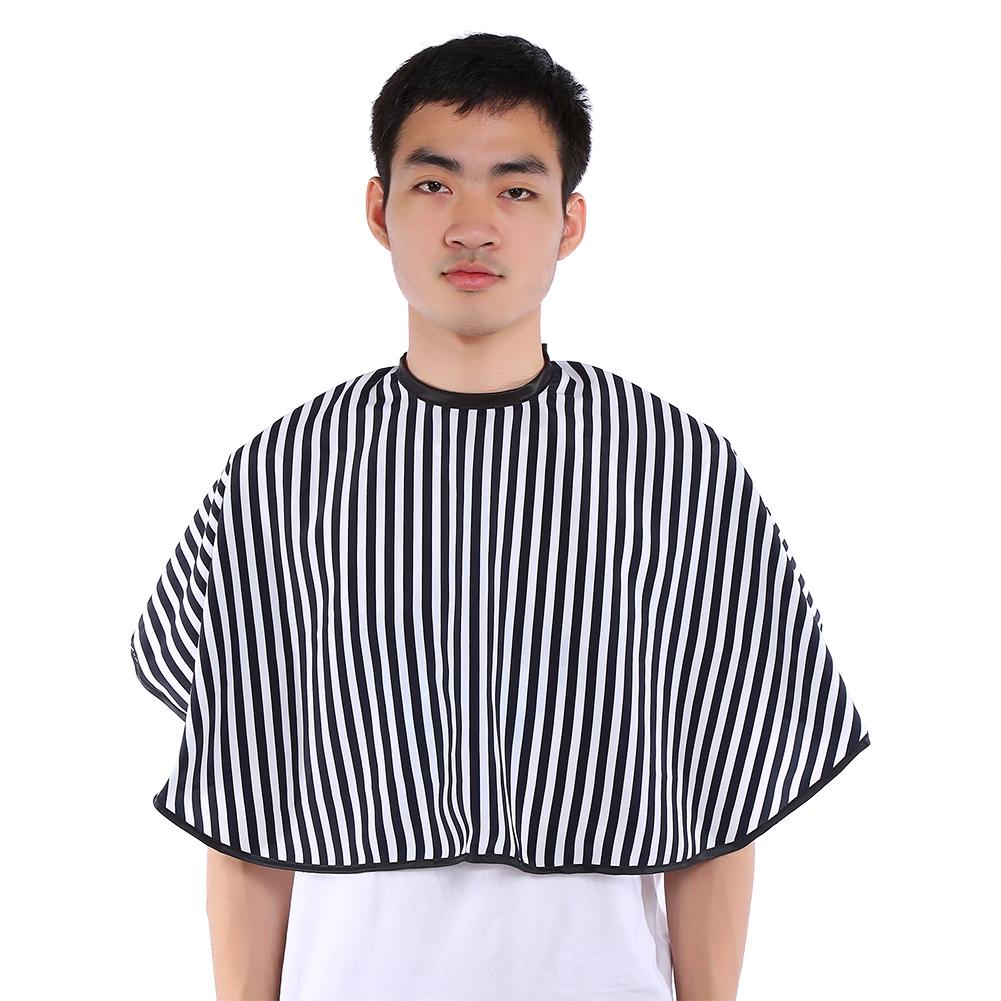 Soft Cloth Hair Cutting Barber Cape Hairdressing Salon Gown Bib Apron Vertical Stripes