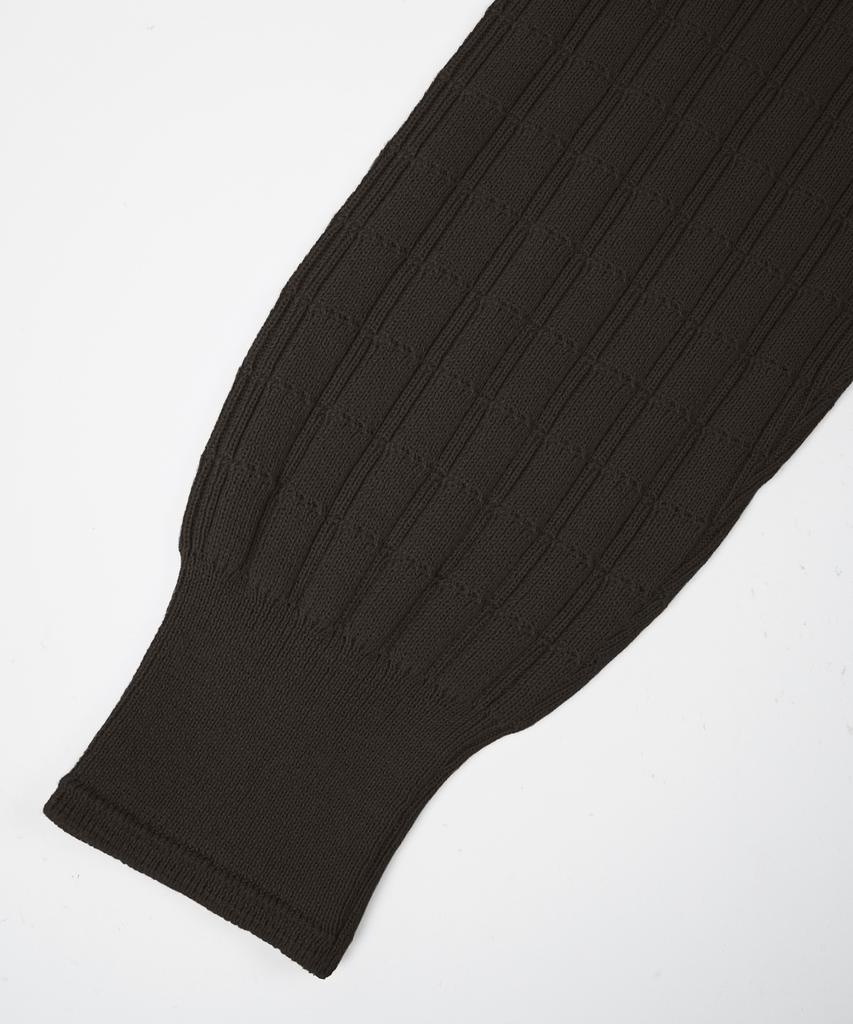 BIRBANTE Washable Cotton Square Round Knit - Dark Brown