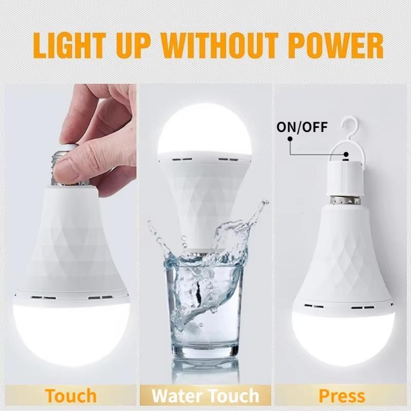 7W/9W/12W/15W Emergency Led Light Bulb E27 Rechargeable Waterproof Touched Bulb For Power Outage Living Room Outdoor Camping