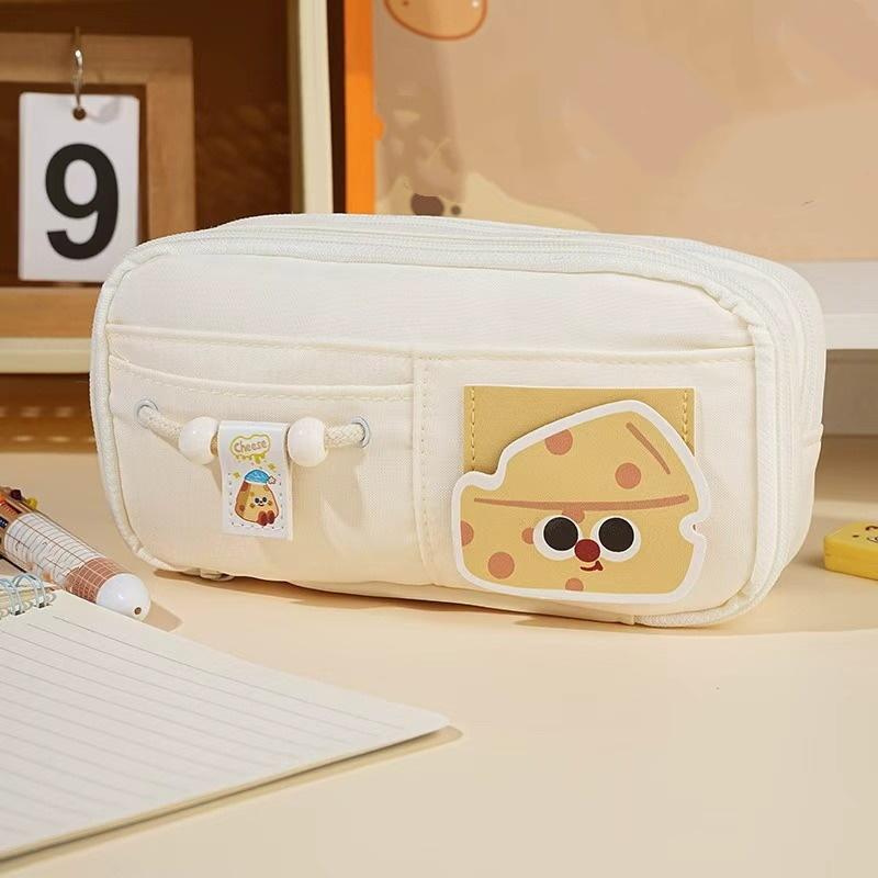 9 Compartments Large Capacity Pencil Case Cute Velcro Pen Bag Durable Stationery Storage for High School Students