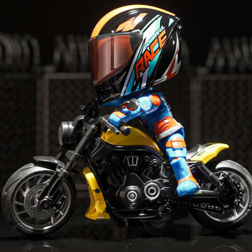 Transforming Motorcycle Doll, Motorcycle Action Figure - Boys Toy Action Figure - Collectible Figure, Q Version Motorcycle Rider Desk Decor, Transform