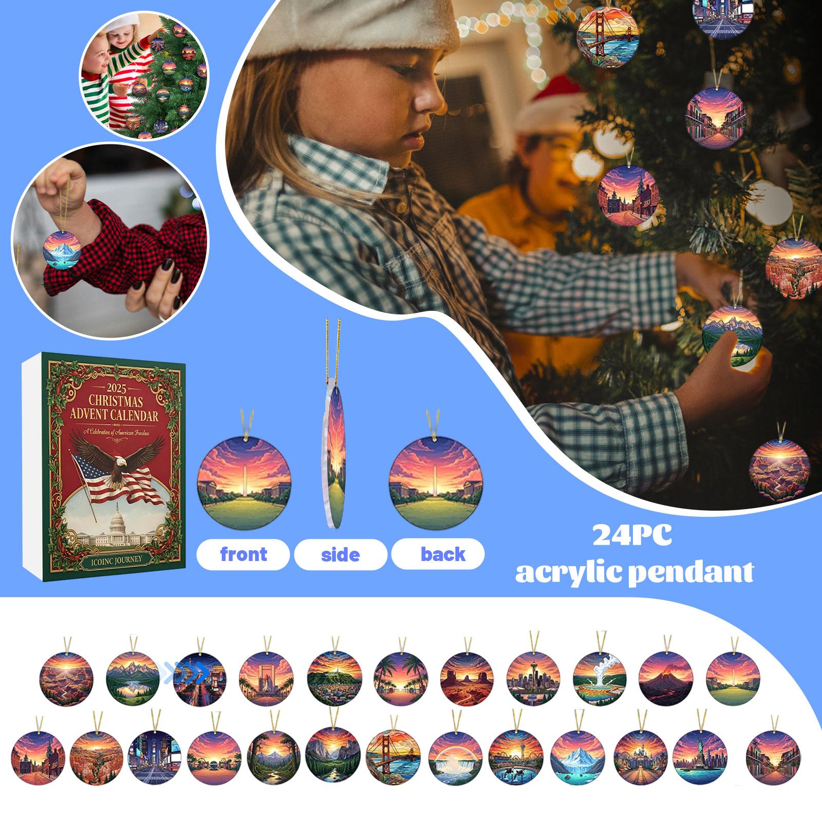 

2D Flat Hanging Acrylic Christmas Tree Decoration Pendant One Size