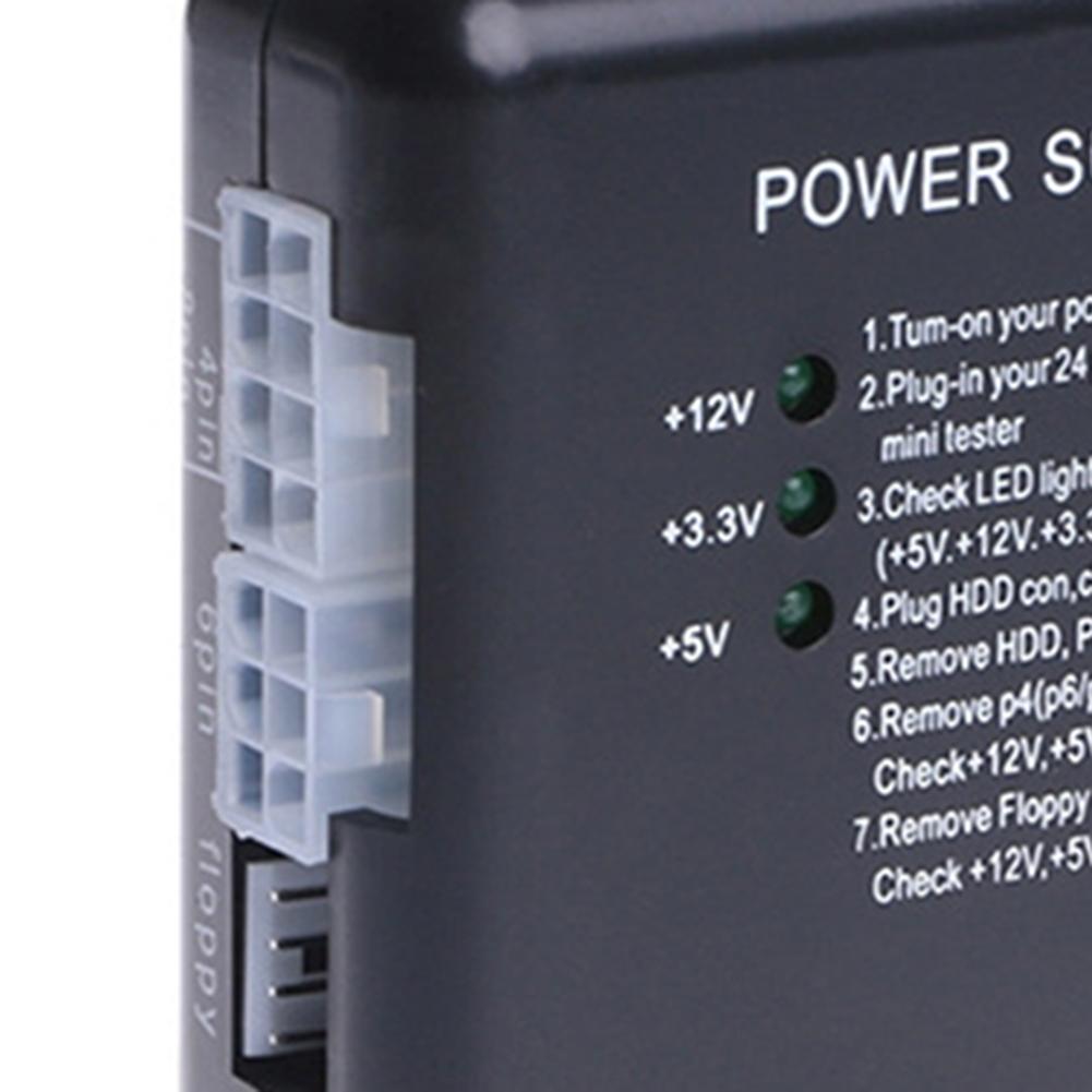 Professional HD Power Supply Tester PC Computer Power Supply Measuring Diagnostic Tool with Green Indicator Light