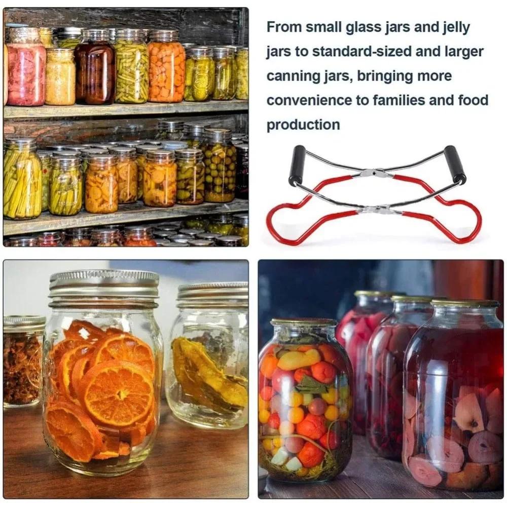 Good Canning Jar Lifter with Grip Handle Household Anti Clip Heat Resistance Anti Clip Jar Glass Bottle Holder Stainless Steel