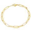 14K Gold Platinierte Einfache Paperclip Rechteckige Gliederkette Armband - Europäischer & Amerikanischer Stil