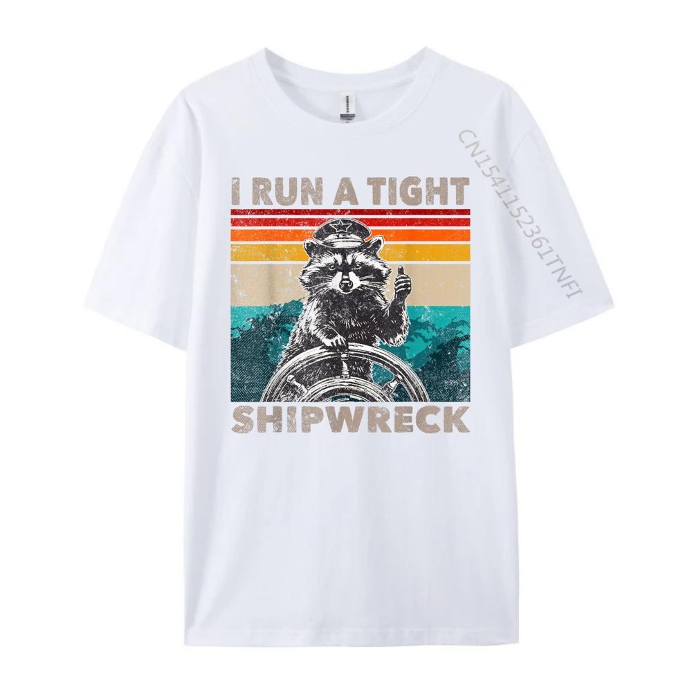Gestisco un naufragio stretto Capitan Procione Divertente Vintage Carino T-shirt Oversize Regali da Uomo