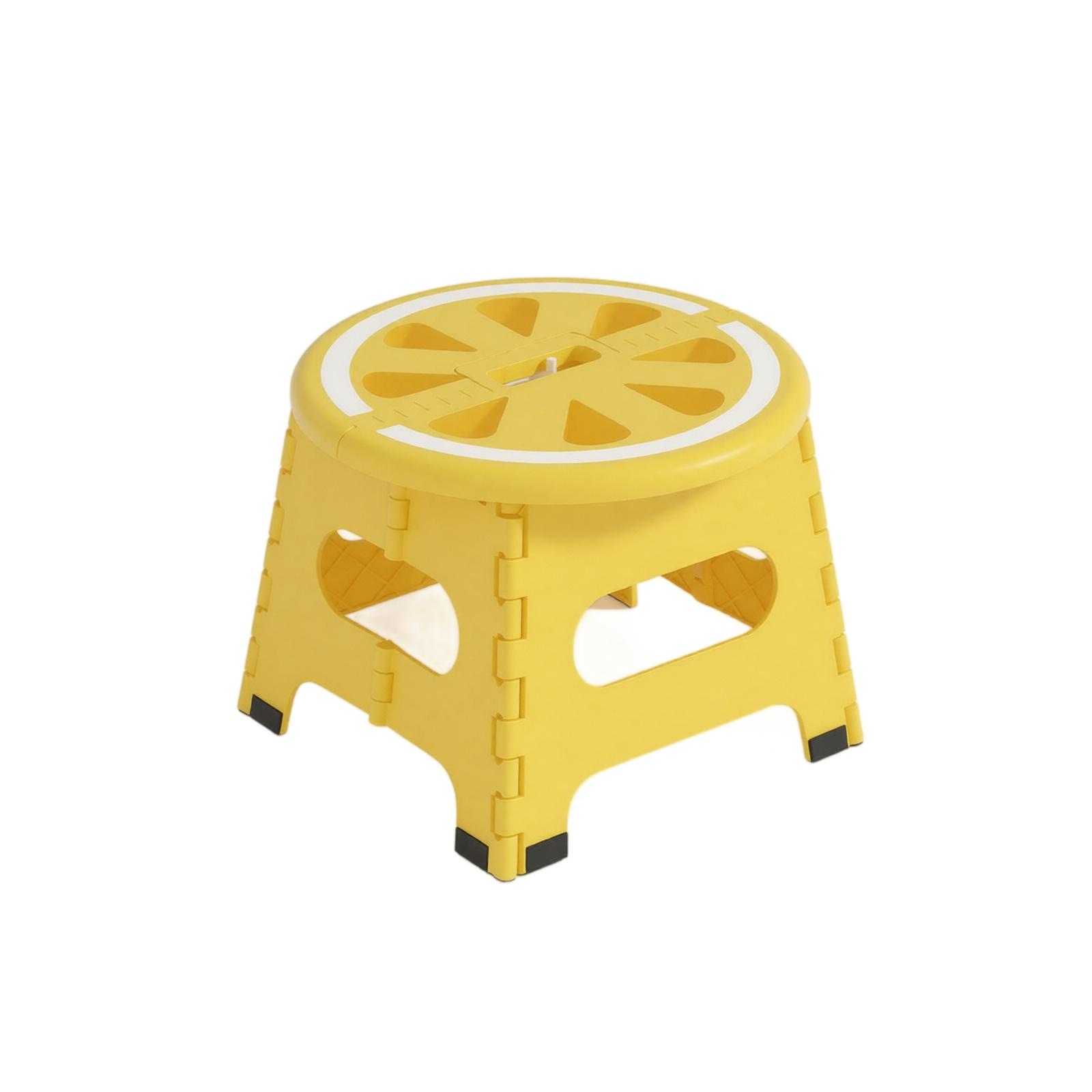 Portable Foldable Step Stool Thickened Plastic Folding Stool Lightweight Compact Design for Indoor Outdoor Use with Easy Carry Handle S жёлтый