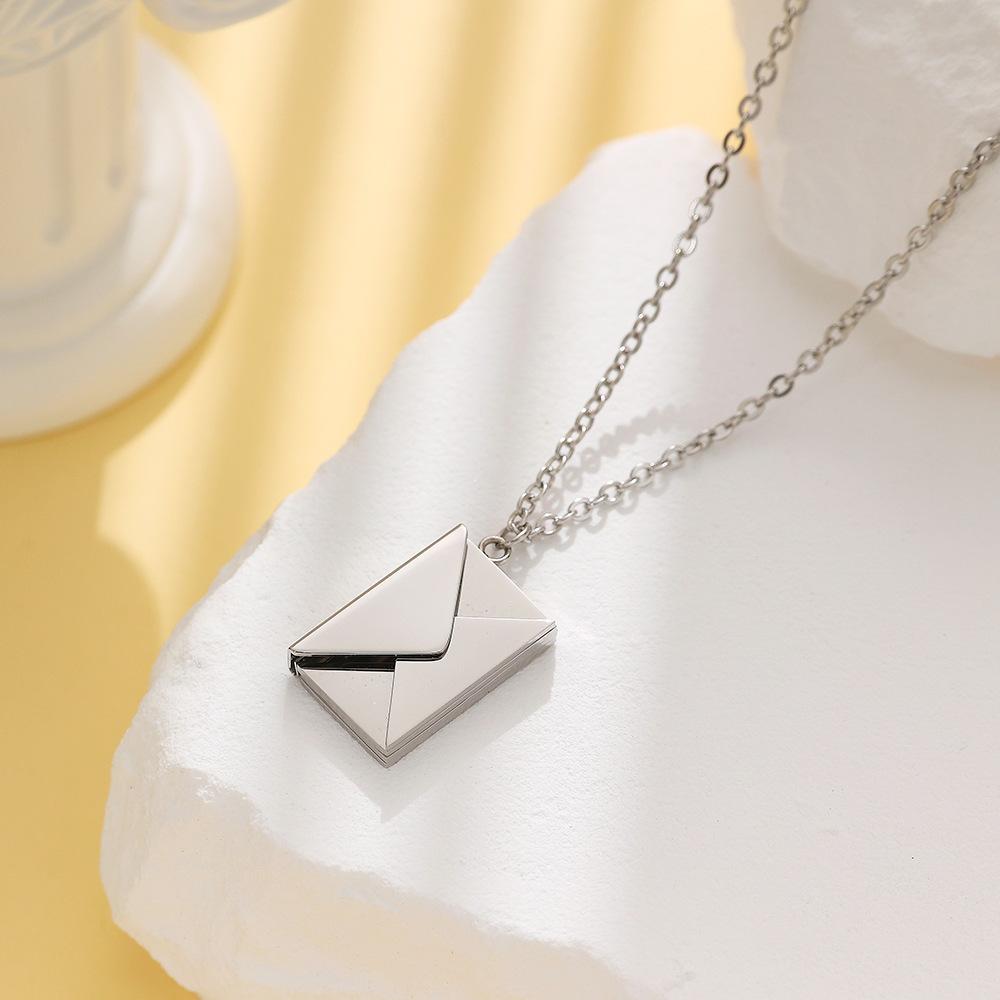 Ins Style Simple Couple Necklace Creative Gift Personal Envelope Pendant Necklace