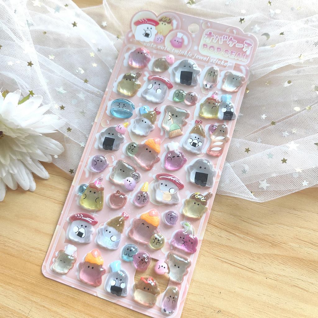 New Cartoon Japanese Ghost 3D Relief Stickers Album DIY Diary Cute Stationery Campus Stickers