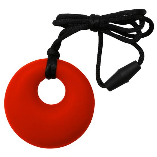 Mom Round Pendant Necklace Baby Teething Nursing Bite Chew Soft Silicone Teether Toy