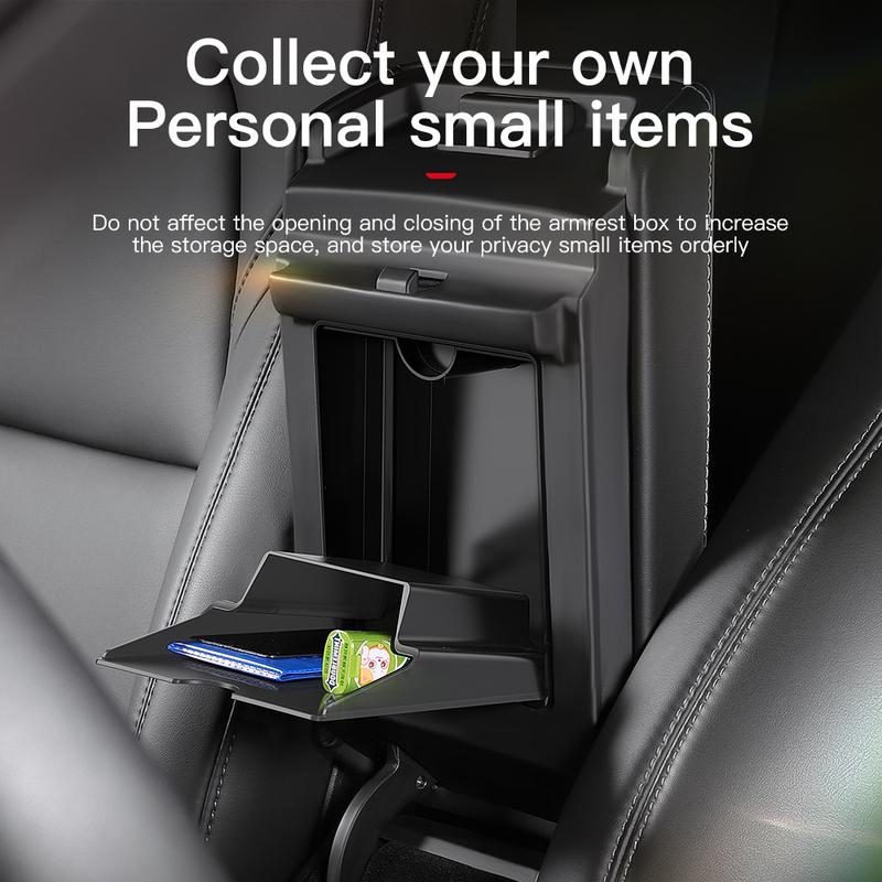 Magnetic Center Console Hidden Storage Box For Tesla Model 3/Y Juniper  Armrest Hidden Organizer Hidden Storage Box Accessory