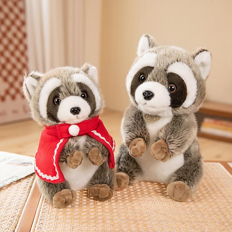 Cute Cute Simulation Raccoon Doll Plush Toy Bear Doll Children Sleeping Soothing Pillow Rag Doll
