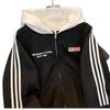 Vintage Splicing Three-bar Hooded Sweater Men's and Women's New 2026 Spring and Autumn Zipper Baseball Jacket