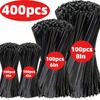 400/100 Durable Nylon Cable Ties, Size 20/15/10cm, Self-locking Nylon Cable Ties, for Office, Industrial, and Workshop Wiring, Cable Management