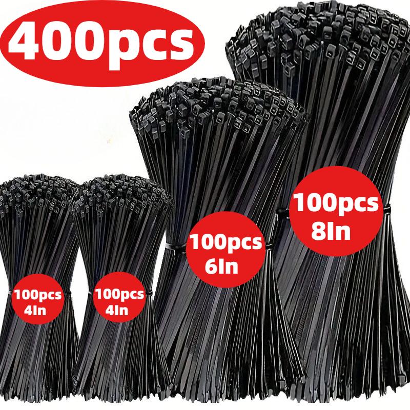 400/100 Durable Nylon Cable Ties, Size 20/15/10cm, Self-locking Nylon Cable Ties, for Office, Industrial, and Workshop Wiring, Cable Management
