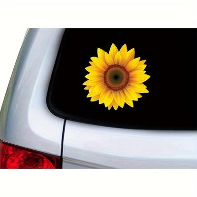 2er-Pack Helle Sonnenblumen Vinyl Aufkleber, mit wasserdichtem Poly-Bier überzogen, für Autos, Laptops und glatte Oberflächen