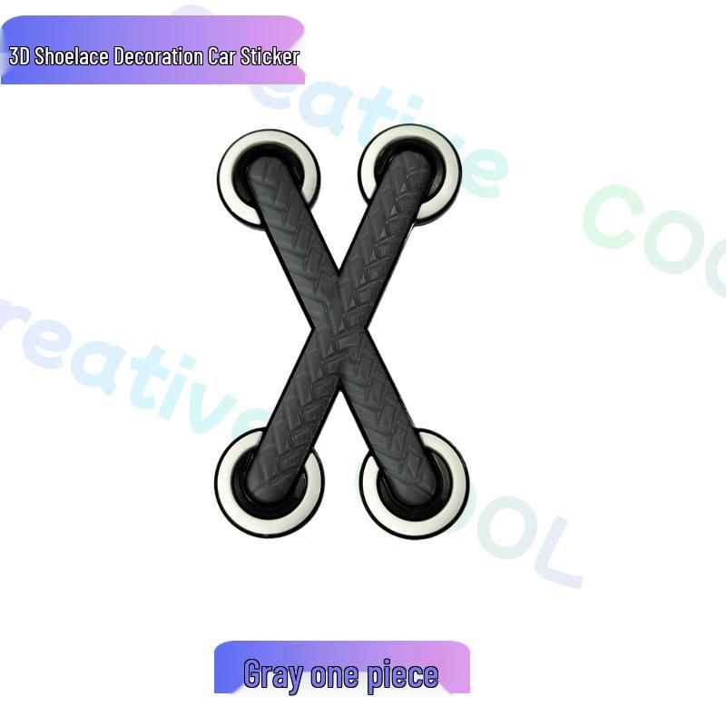 3D Stereo Shoelace Sticker: Car, Motorcycle, and EV Scratch Cover Decal