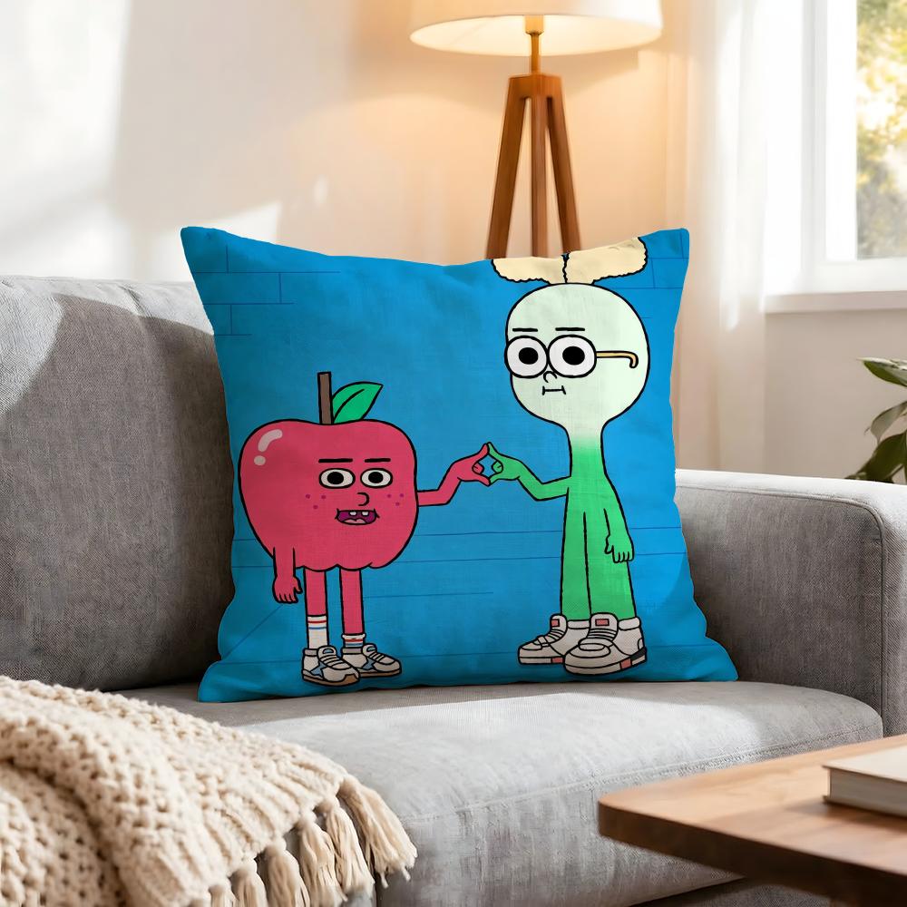 Cartoon Apple And Onion Cushion Cover 1Pcs Decorative Covers Soft Cushion Case For Sofa Couch Decor 40X40 45X45 Pillowcases