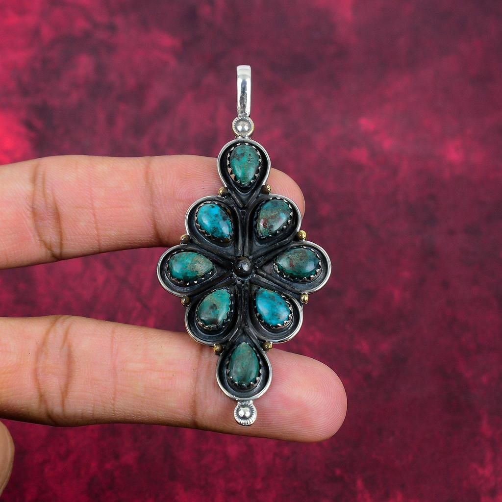 Chrysocolla Pendant, 925 Solid Sterling Silver Pendant Handmade Gemstone Jewelry, Gifts For Wife Brand New Pendant