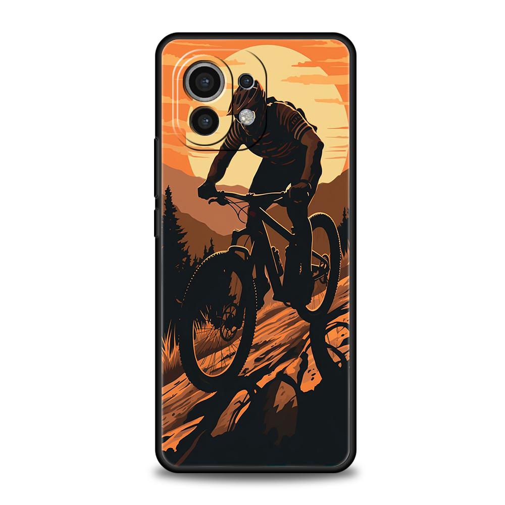 

BIKE Cycling Art Phone Case for Xiaomi Poco F6 F5 F4 F3 X6 X5 X4 X3 NFC M5 M4 M3 C51 C50 C55 GT 5G Soft TPU Cover Capas Fundas Xiaomi Poco F6