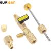 R410A R22 Valve Core Remover Installer Tool | with Dual Size SAE 1/4 & 5/16 Port & Brass Adapter, Valve Core Removal Tool for R410 R32 R22 R12 R407