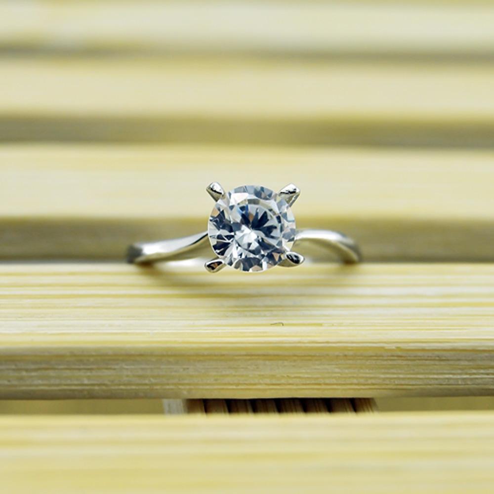 Wedding Ring Women'S Small Ring Single Ring Platinum Plated With 5A Zircon Ring