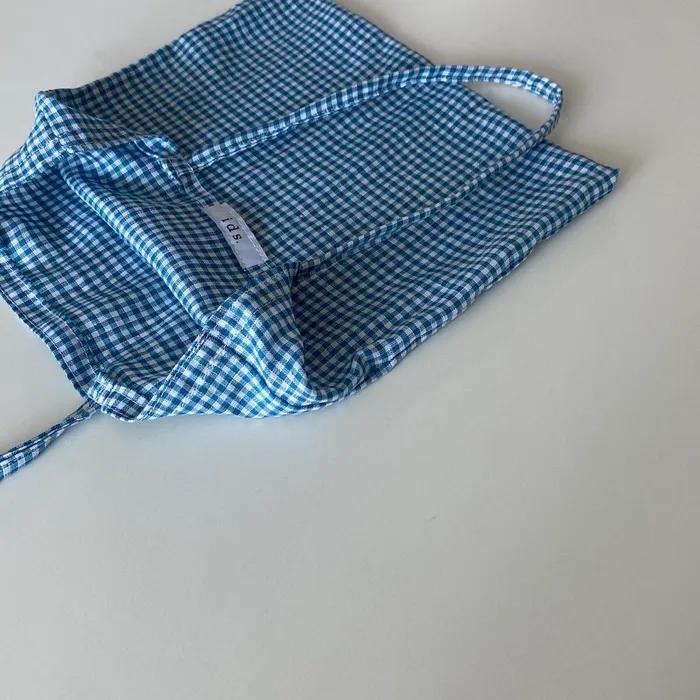 Blue linen mini bag