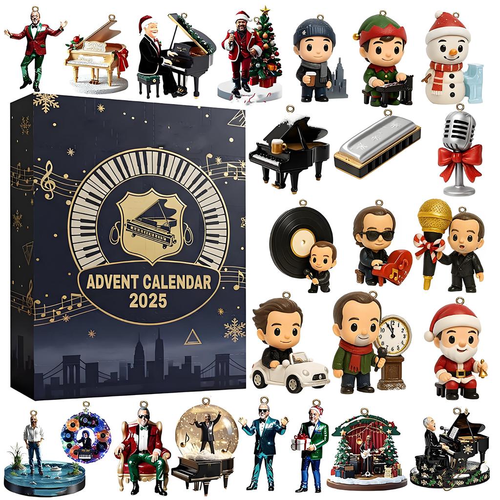 2D Plane+airplane Box +24PC+ Pianist Countdownbox Christmas Advent Calendar