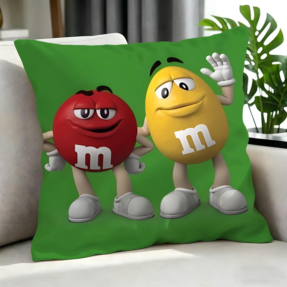 Food M&M'S Cushion Cover Cushion Cover Set 4Pcs 50X50 45X45 40X40 Pillowcase Decorative Sofa Home Decor