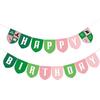 Green and Pink Happy Birthday Banner Sign, Good and Bad Witch Party Decoration Flag, Paper Cutout Banner Backdrop, Green and Pink Party Supplies,