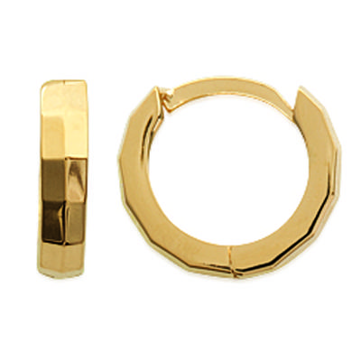[M7252] - Gold Plated Hoop Earrings 'Choréographie' - 13 Mm 2 Mm