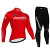 Unisex Long Sleeve Fleece-Lined Cycling Jersey Set Mountain Road Bikes Riding