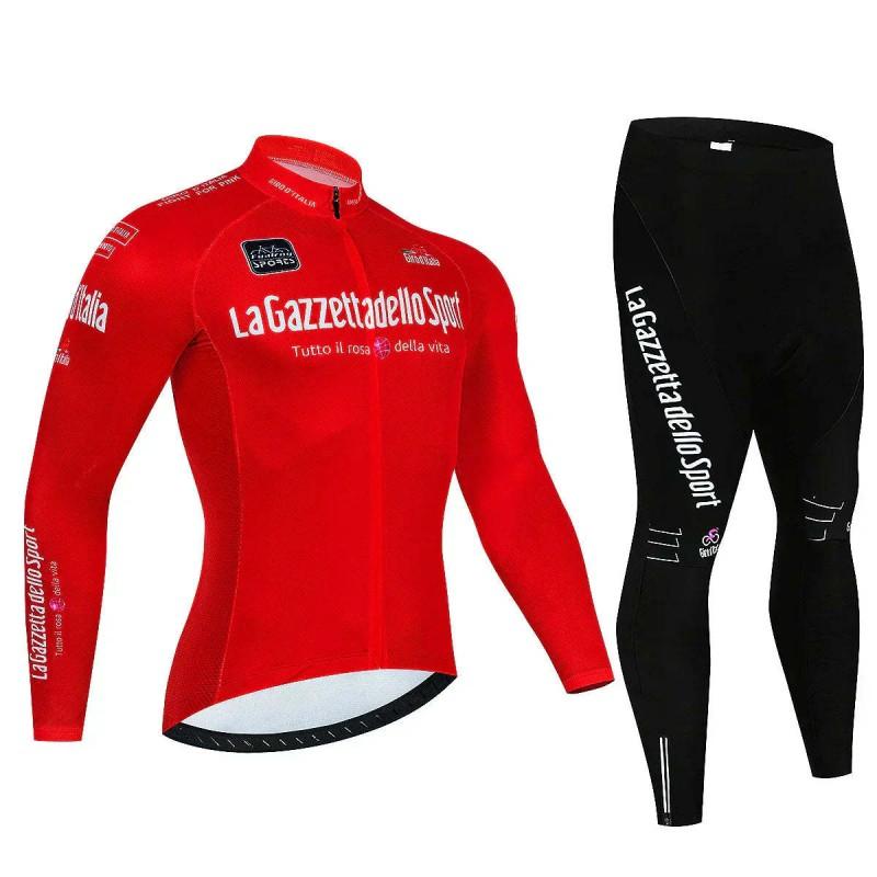 Unisex Long Sleeve Fleece-Lined Cycling Jersey Set Mountain Road Bikes Riding